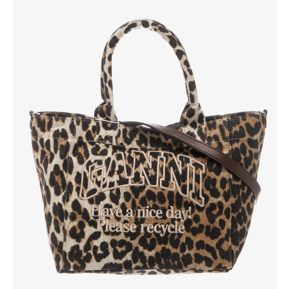 GANNI Top Handle Shoulder Bag - One Size - Animal Print - Picture 2 of 9